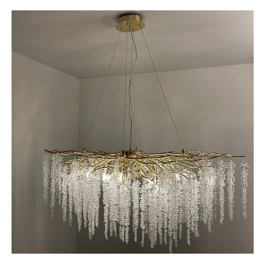 Crystal chandelier on a string 13xG9/40W/230V gold