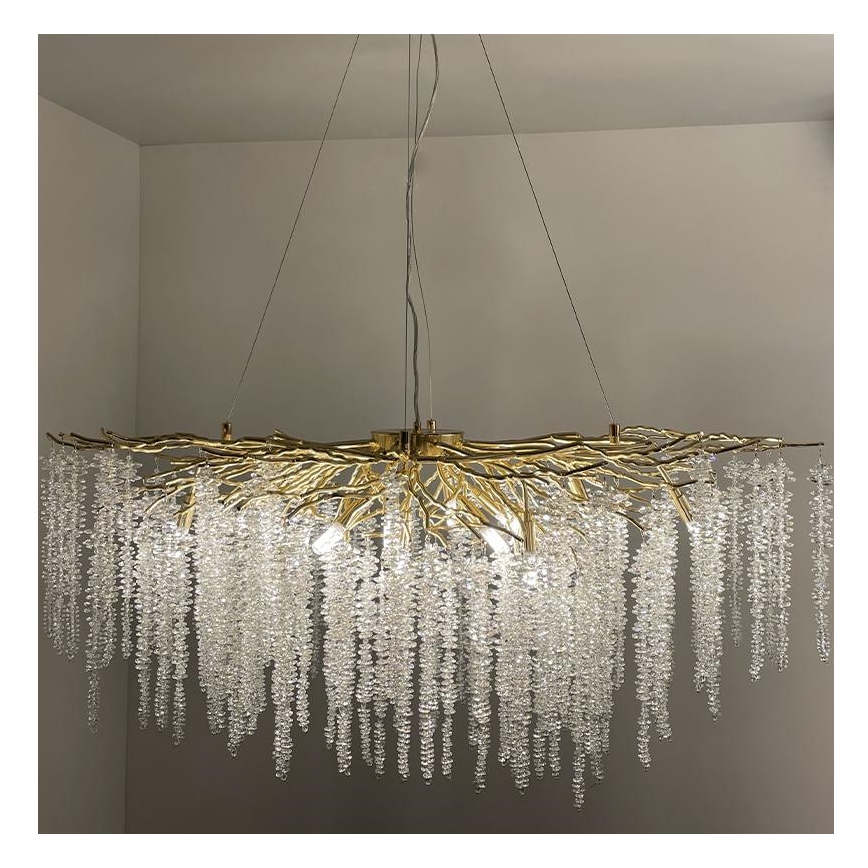 Crystal chandelier on a string 13xG9/40W/230V gold