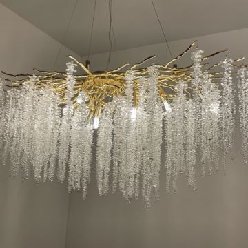 Crystal chandelier on a string 13xG9/40W/230V gold