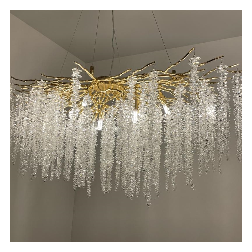 Crystal chandelier on a string 13xG9/40W/230V gold