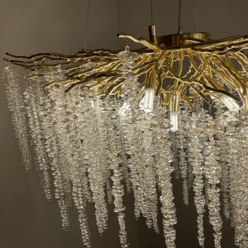 Crystal chandelier on a string 13xG9/40W/230V gold