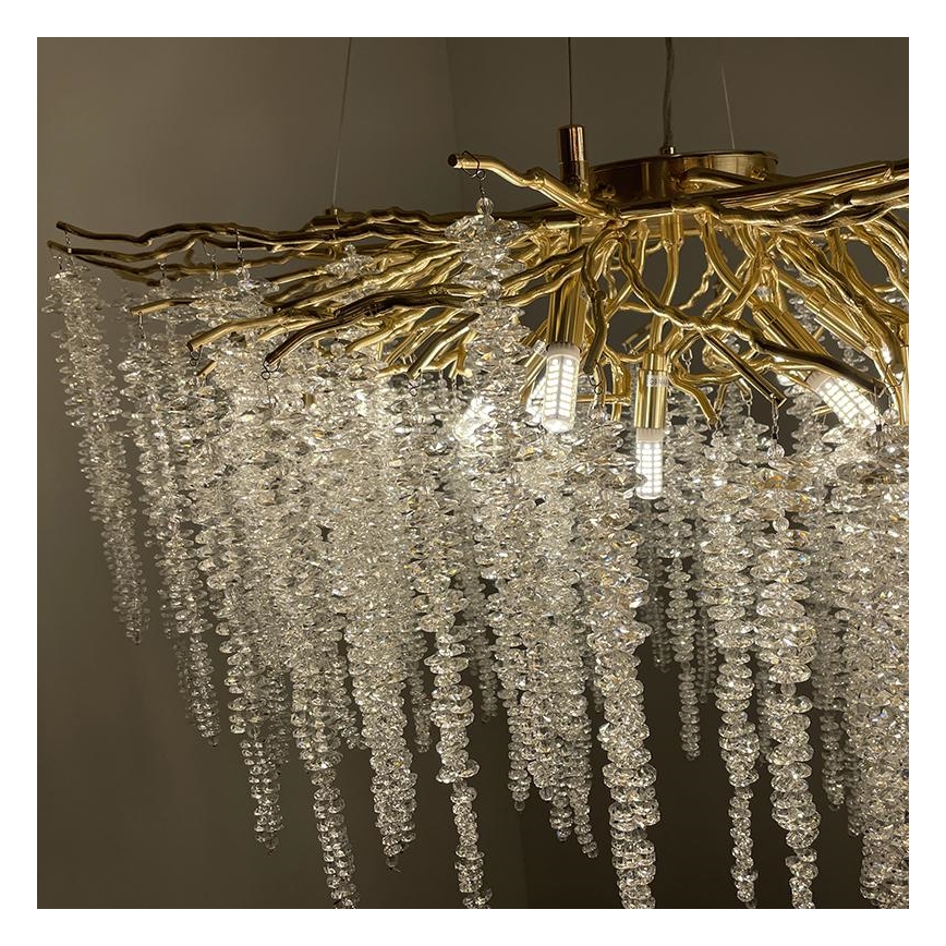 Crystal chandelier on a string 13xG9/40W/230V gold