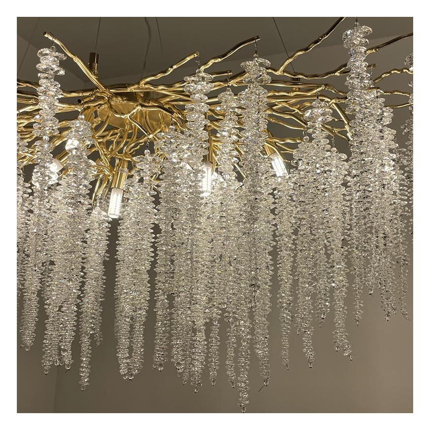 Crystal chandelier on a string 13xG9/40W/230V gold