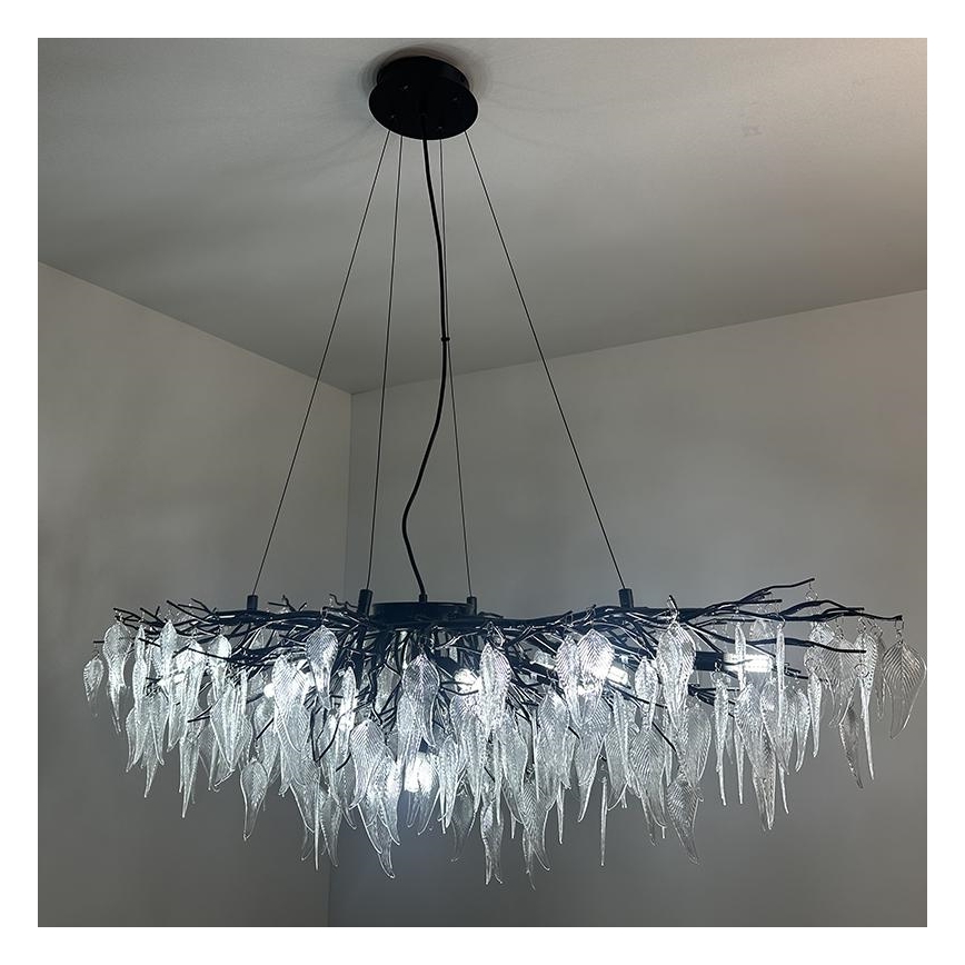 Crystal chandelier on a string 15xG9/40W/230V black