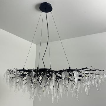 Crystal chandelier on a string 15xG9/40W/230V black