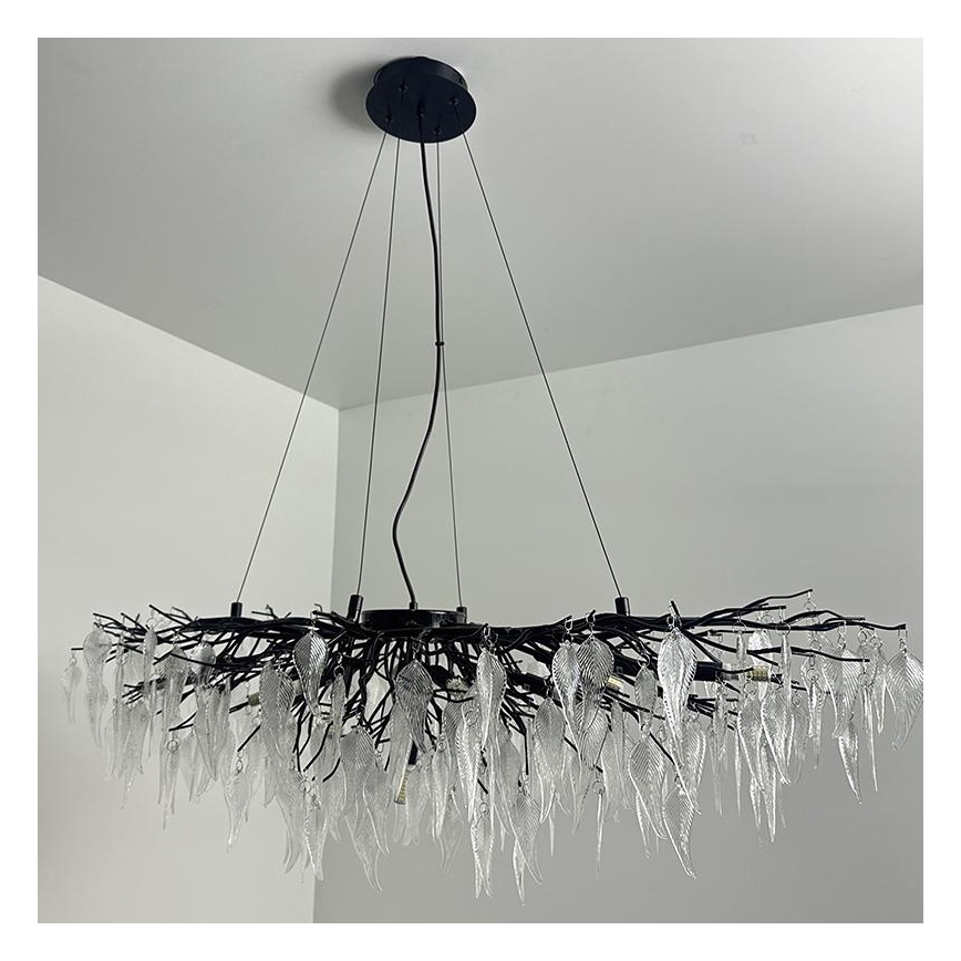 Crystal chandelier on a string 15xG9/40W/230V black