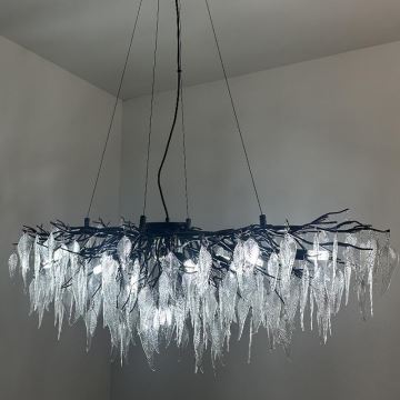 Crystal chandelier on a string 15xG9/40W/230V black