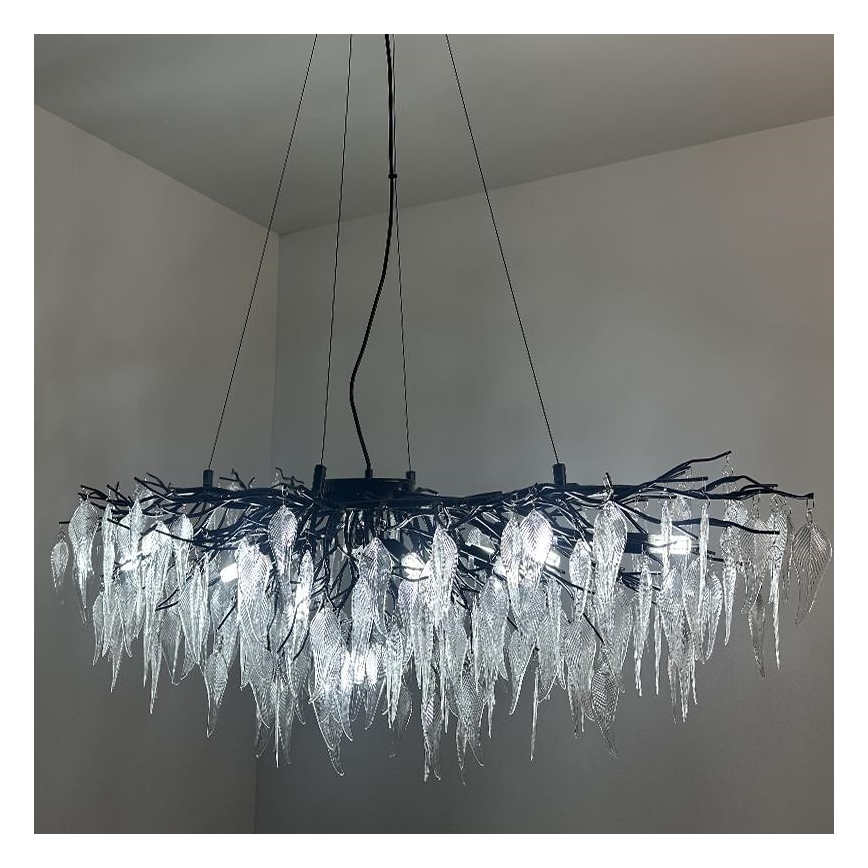 Crystal chandelier on a string 15xG9/40W/230V black