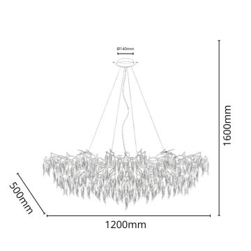 Crystal chandelier on a string 15xG9/40W/230V black