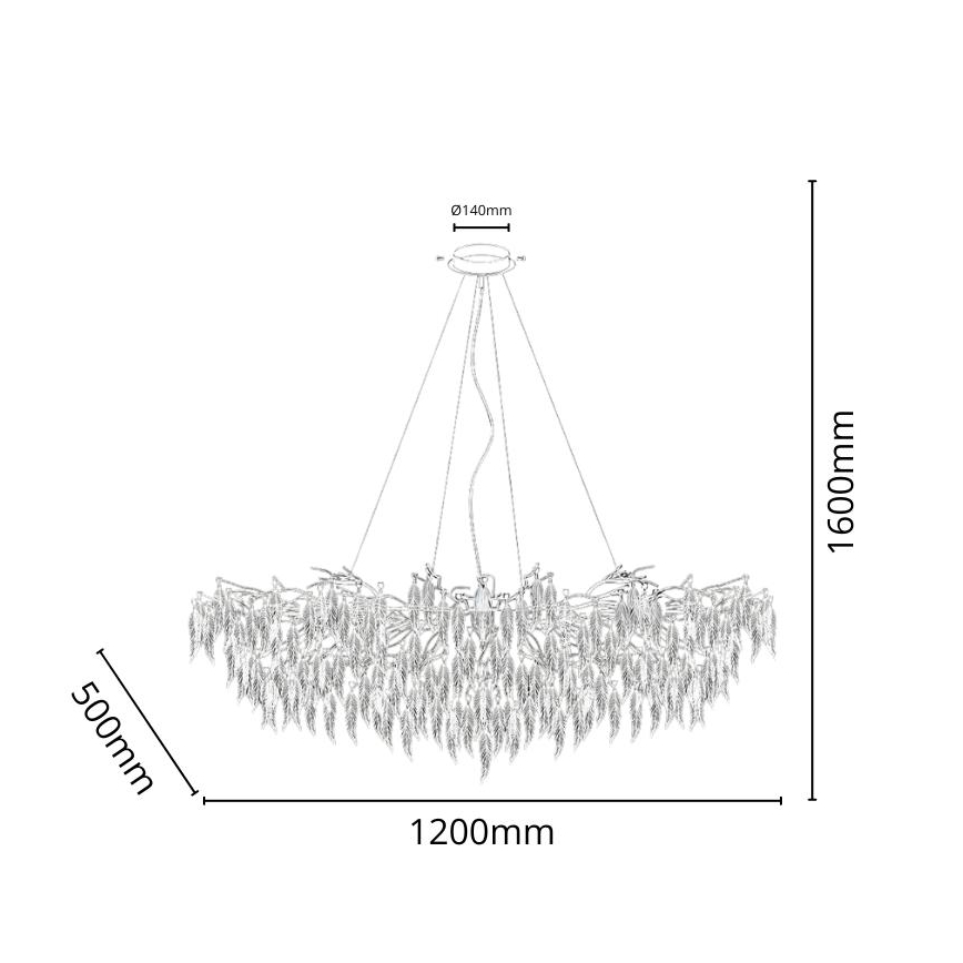 Crystal chandelier on a string 15xG9/40W/230V black