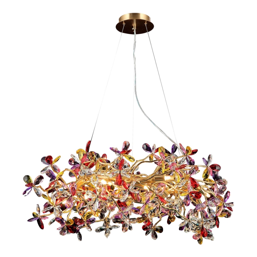 Crystal chandelier on a string 16xG9/40W/230V colorful