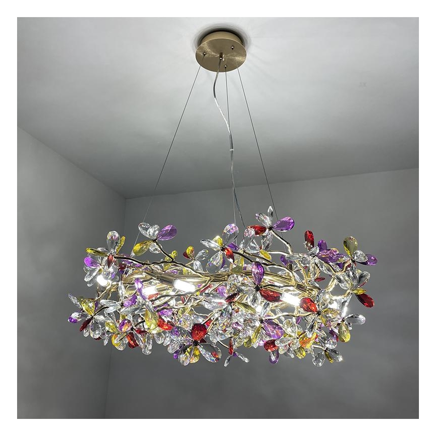 Crystal chandelier on a string 16xG9/40W/230V colorful