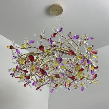 Crystal chandelier on a string 16xG9/40W/230V colorful