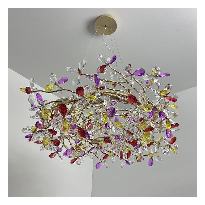 Crystal chandelier on a string 16xG9/40W/230V colorful