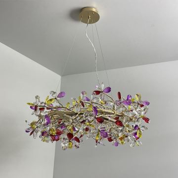 Crystal chandelier on a string 16xG9/40W/230V colorful