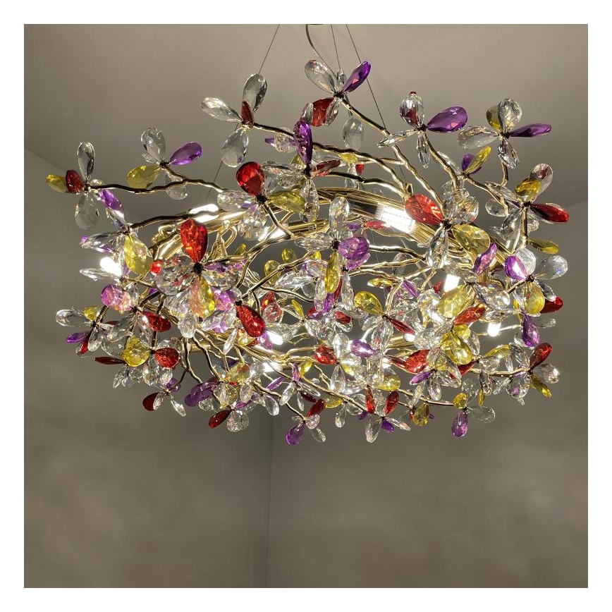 Crystal chandelier on a string 16xG9/40W/230V colorful