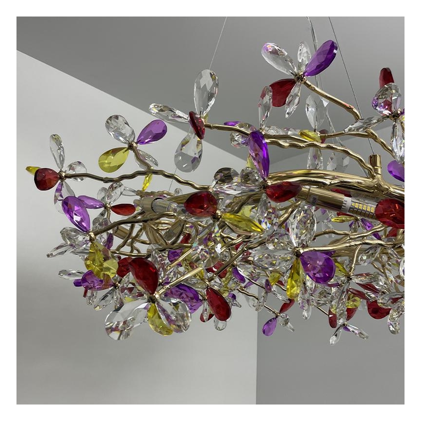 Crystal chandelier on a string 16xG9/40W/230V colorful