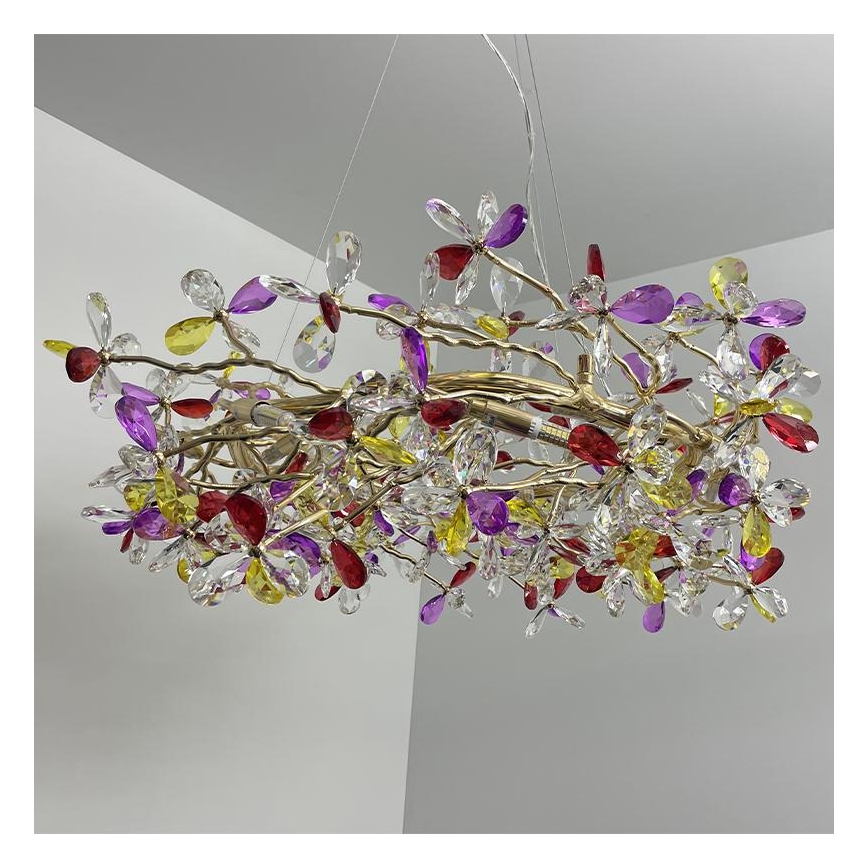 Crystal chandelier on a string 16xG9/40W/230V colorful