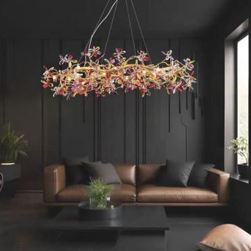 Crystal chandelier on a string 16xG9/40W/230V colorful