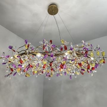 Crystal chandelier on a string 16xG9/40W/230V colorful