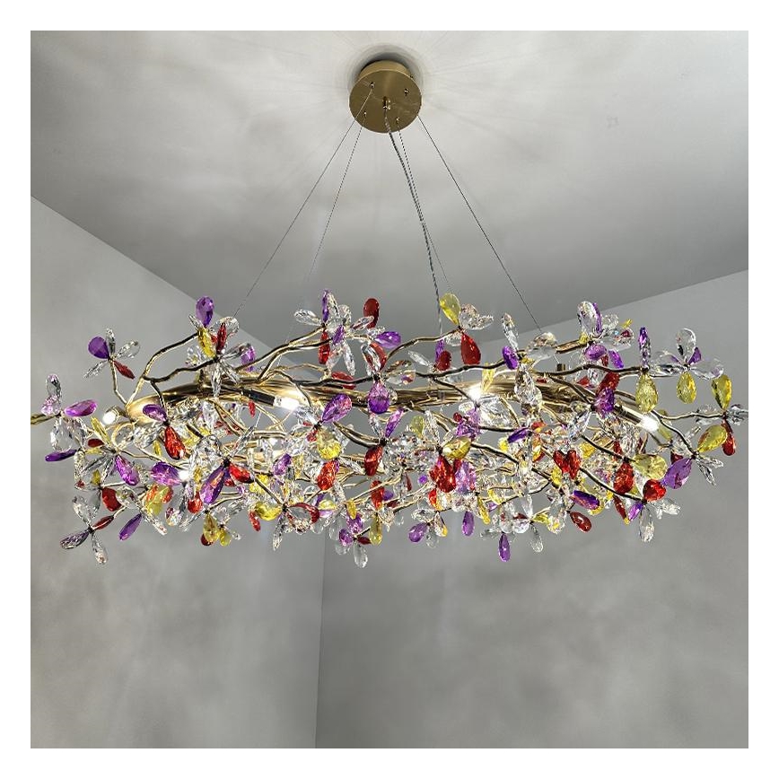 Crystal chandelier on a string 16xG9/40W/230V colorful