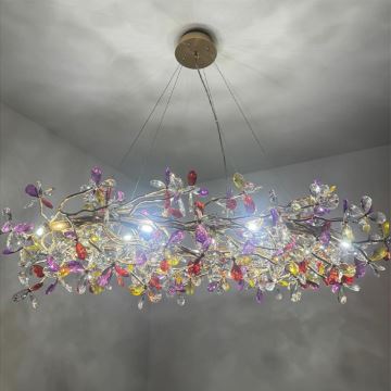 Crystal chandelier on a string 16xG9/40W/230V colorful