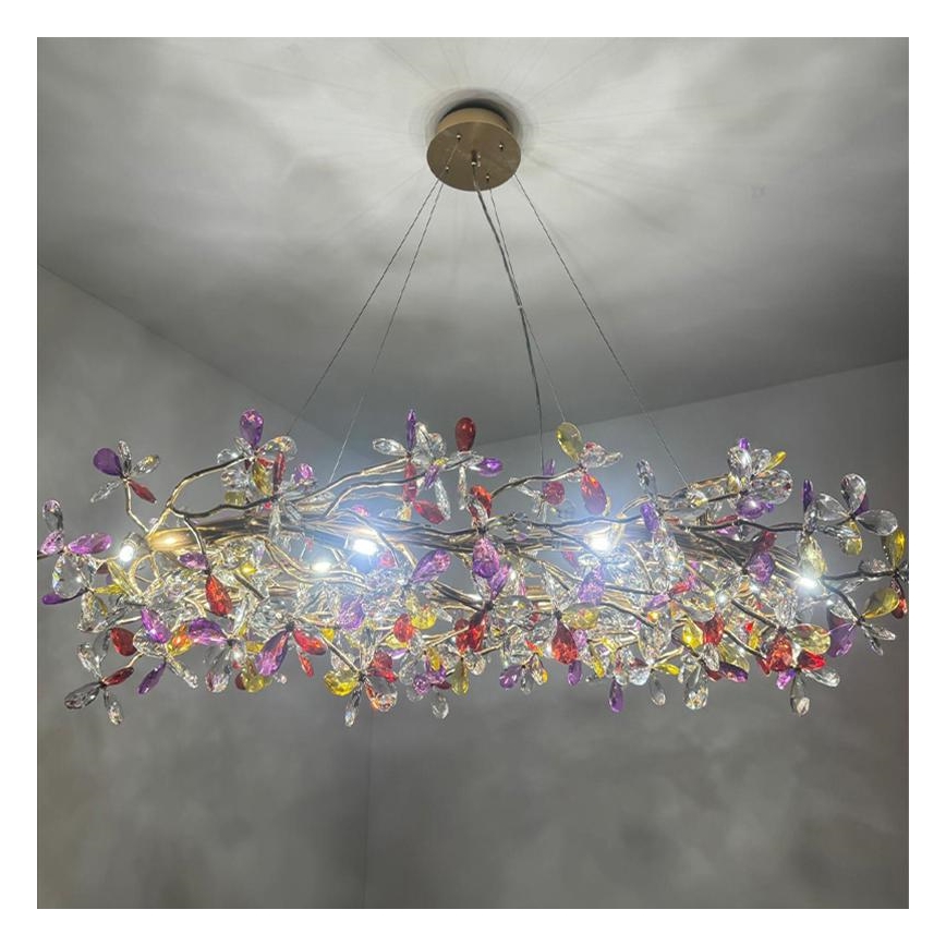 Crystal chandelier on a string 16xG9/40W/230V colorful