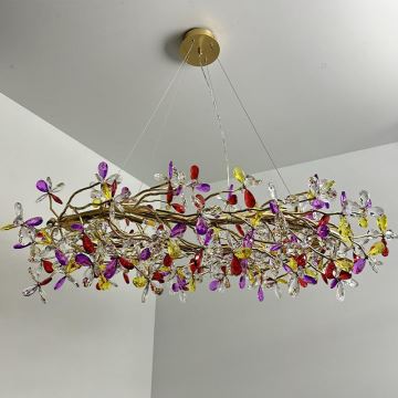 Crystal chandelier on a string 16xG9/40W/230V colorful