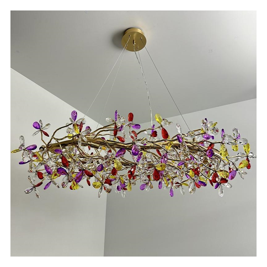 Crystal chandelier on a string 16xG9/40W/230V colorful