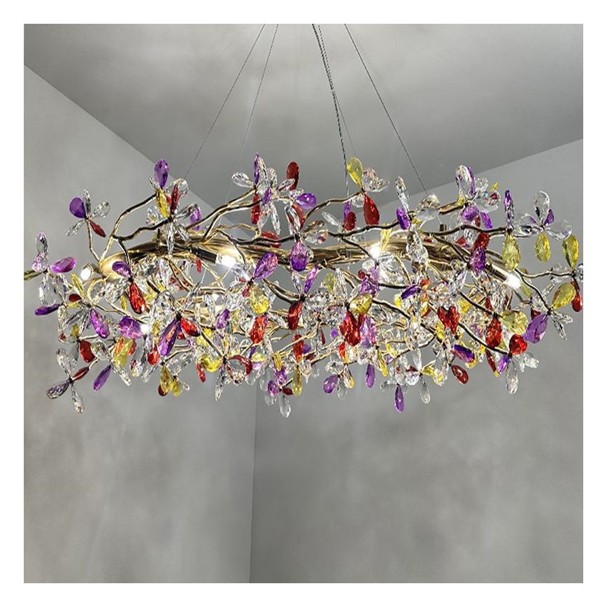 Crystal chandelier on a string 16xG9/40W/230V colorful