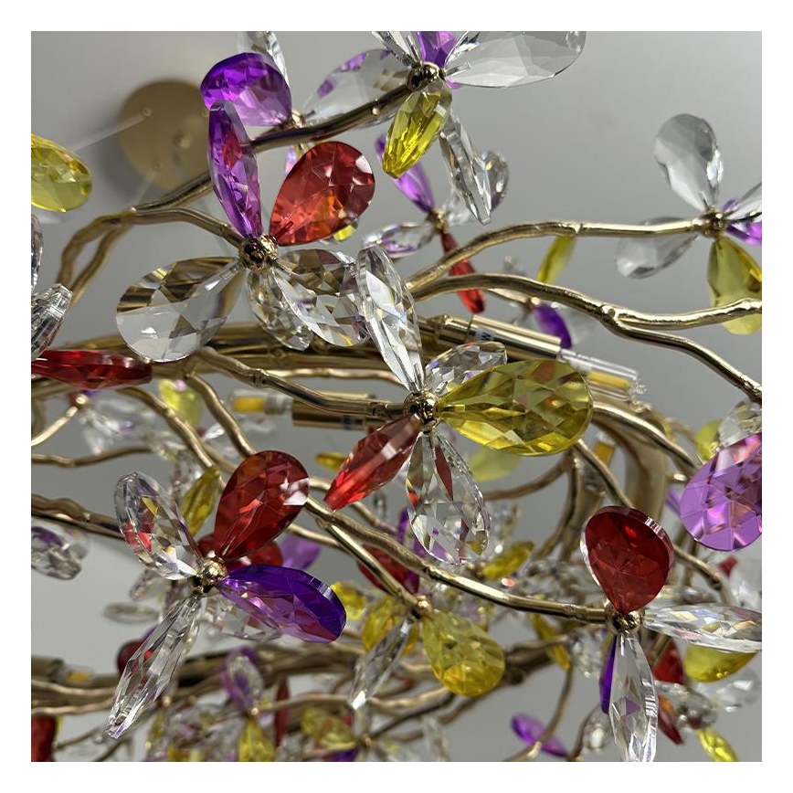 Crystal chandelier on a string 16xG9/40W/230V colorful