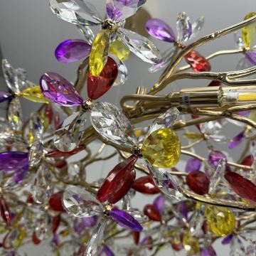 Crystal chandelier on a string 16xG9/40W/230V colorful