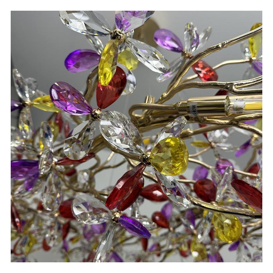 Crystal chandelier on a string 16xG9/40W/230V colorful