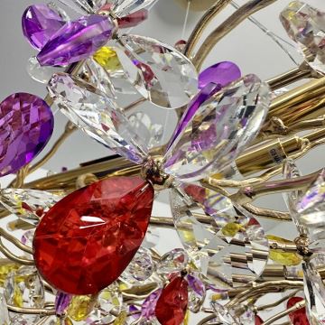 Crystal chandelier on a string 16xG9/40W/230V colorful