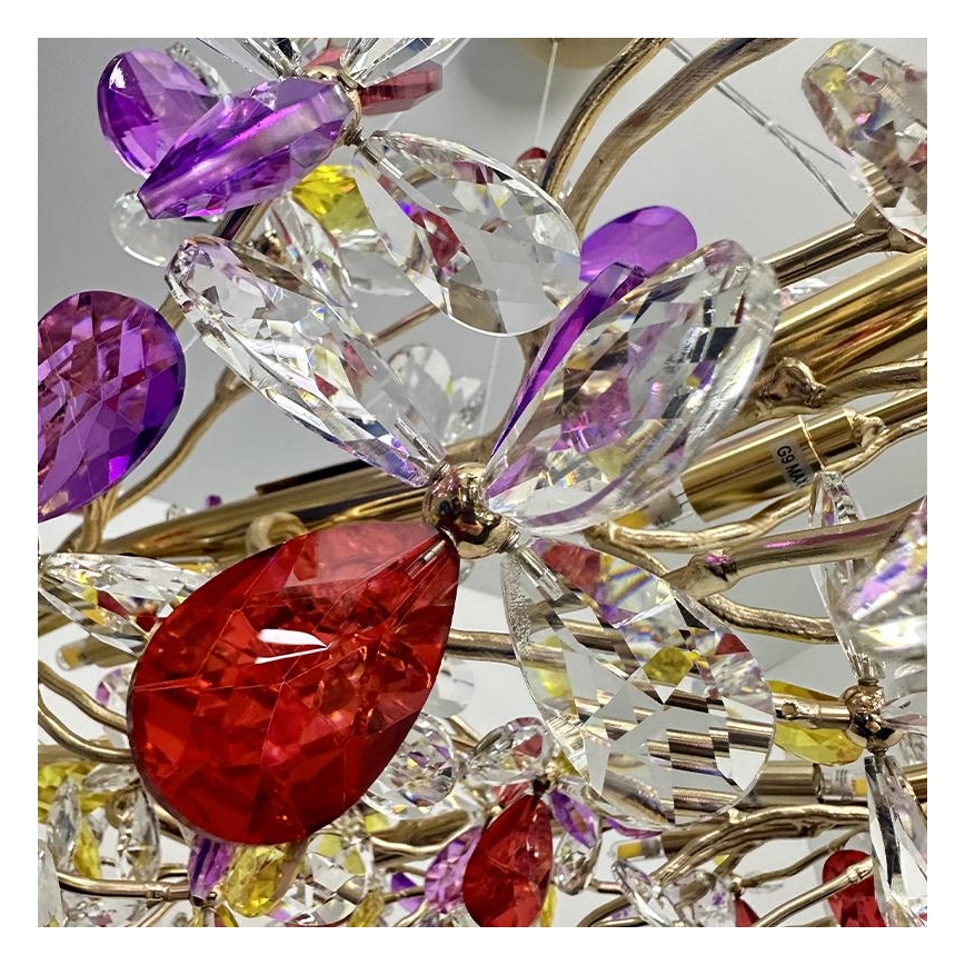 Crystal chandelier on a string 16xG9/40W/230V colorful