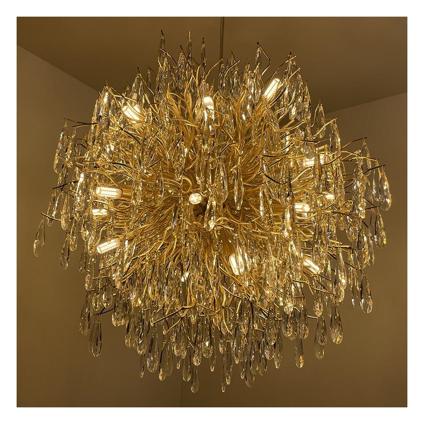 Crystal chandelier on a string 24xG9/40W/230V gold