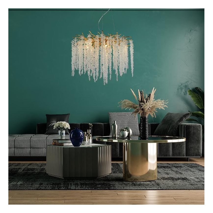 Crystal chandelier on a string 9xG9/40W/230V gold