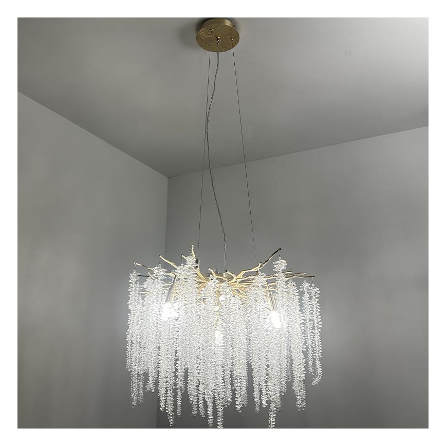 Crystal chandelier on a string 9xG9/40W/230V gold