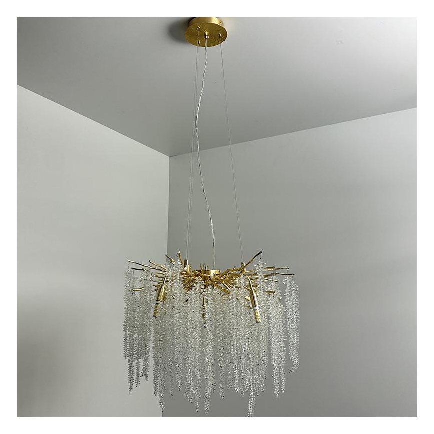 Crystal chandelier on a string 9xG9/40W/230V gold