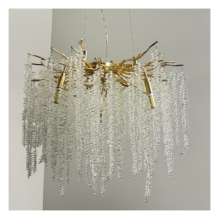 Crystal chandelier on a string 9xG9/40W/230V gold