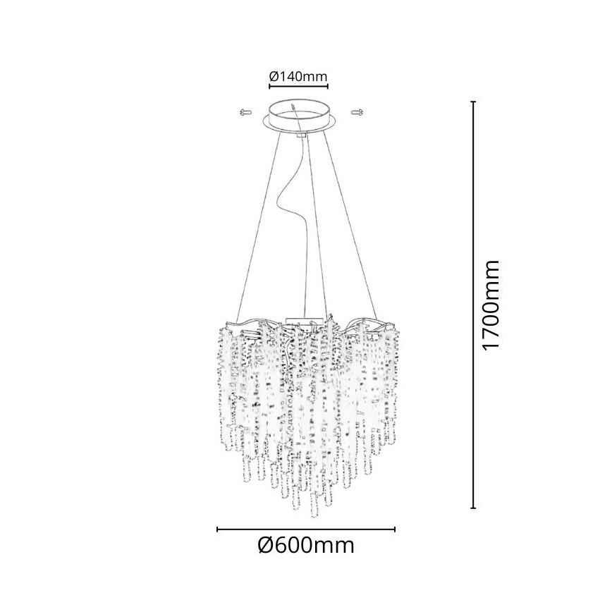 Crystal chandelier on a string 9xG9/40W/230V gold