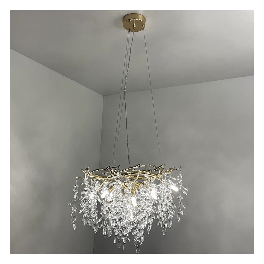 Crystal chandelier on a string 9xG9/40W/230V gold