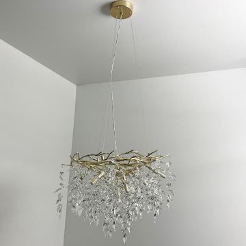 Crystal chandelier on a string 9xG9/40W/230V gold