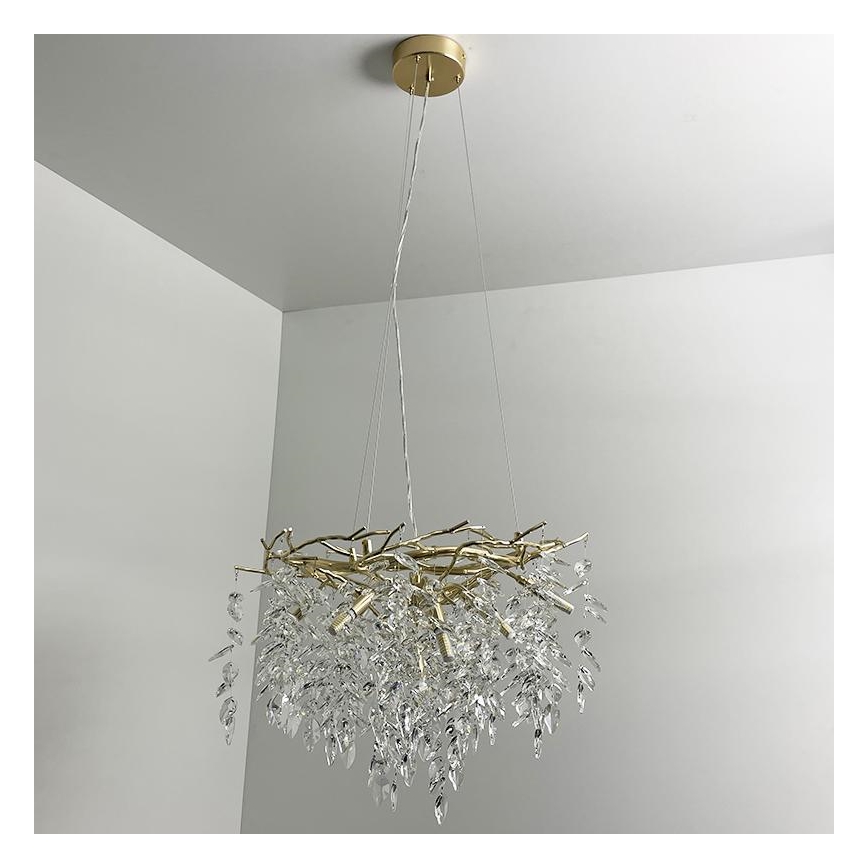 Crystal chandelier on a string 9xG9/40W/230V gold