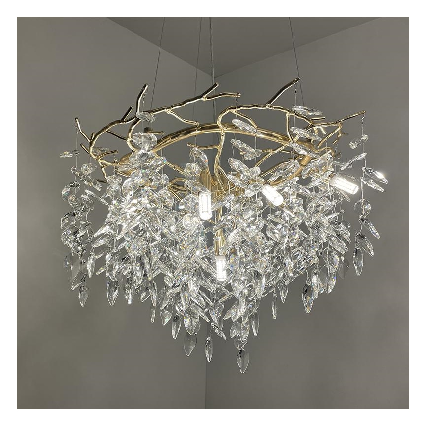 Crystal chandelier on a string 9xG9/40W/230V gold