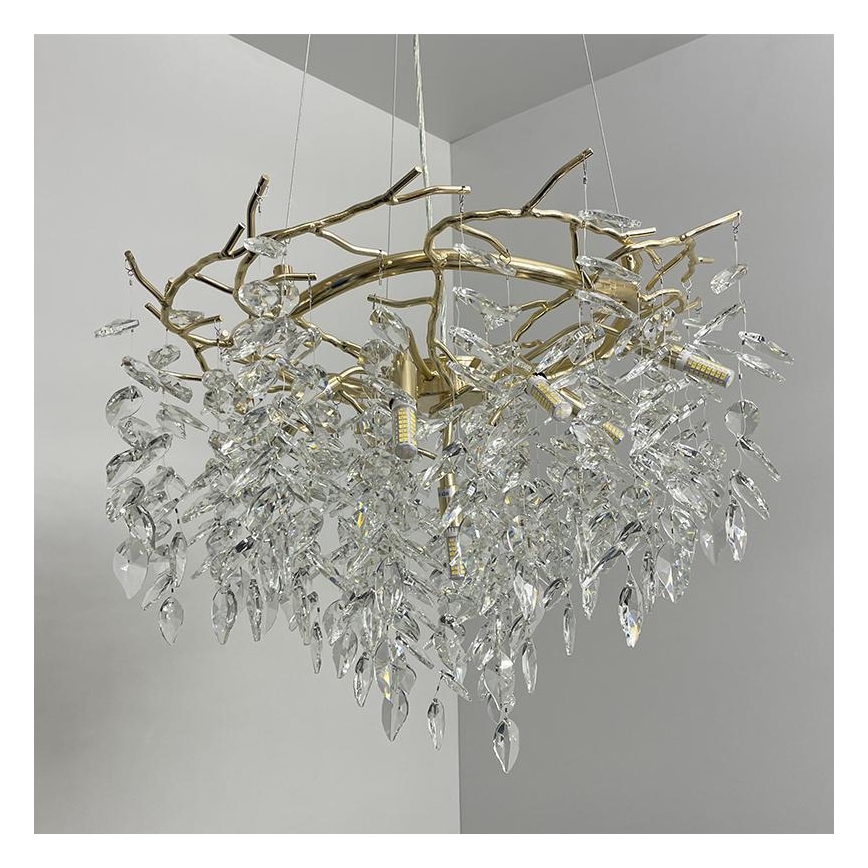 Crystal chandelier on a string 9xG9/40W/230V gold