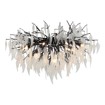 Crystal surface-mounted chandelier 10xG9/40W/230V black