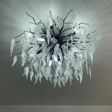 Crystal surface-mounted chandelier 10xG9/40W/230V black