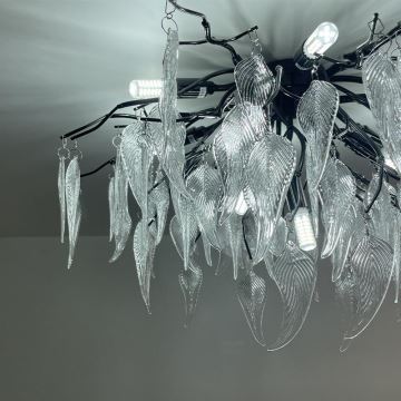 Crystal surface-mounted chandelier 10xG9/40W/230V black