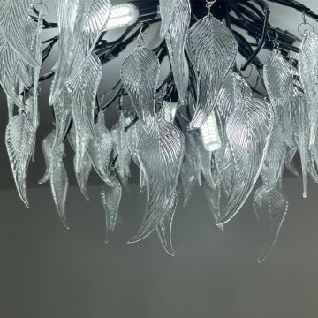 Crystal surface-mounted chandelier 10xG9/40W/230V black